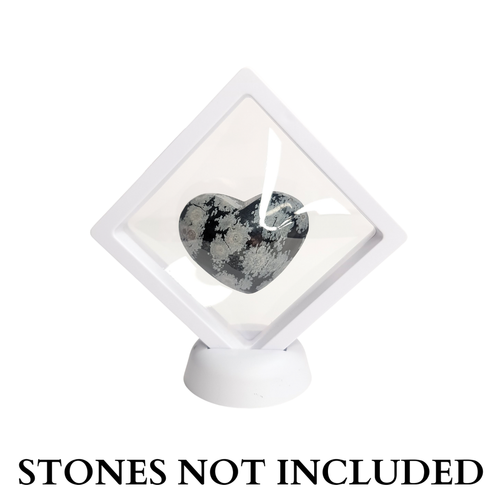 9cm Medium Square Floating Display Stand - White