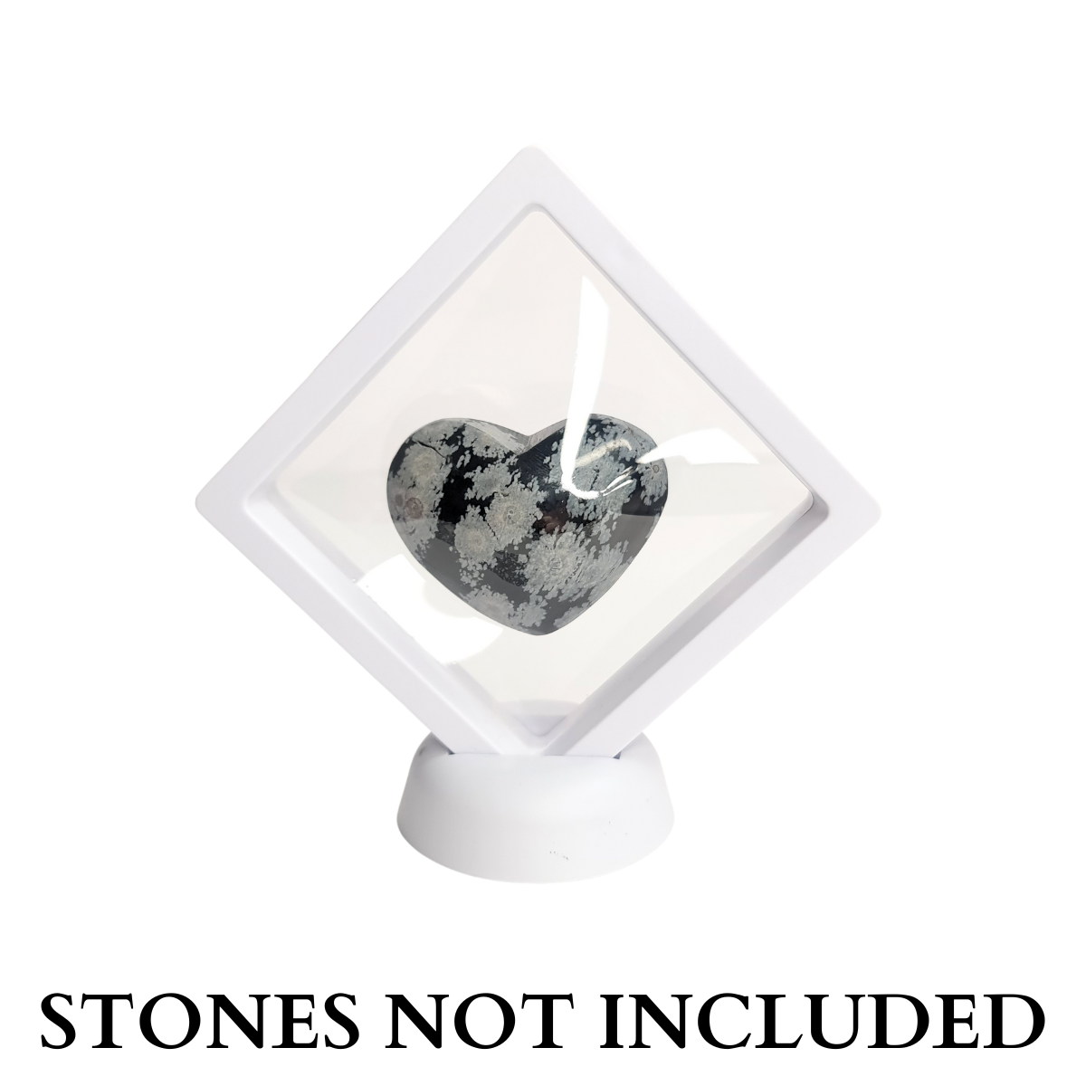 9cm Medium Square Floating Display Stand - White