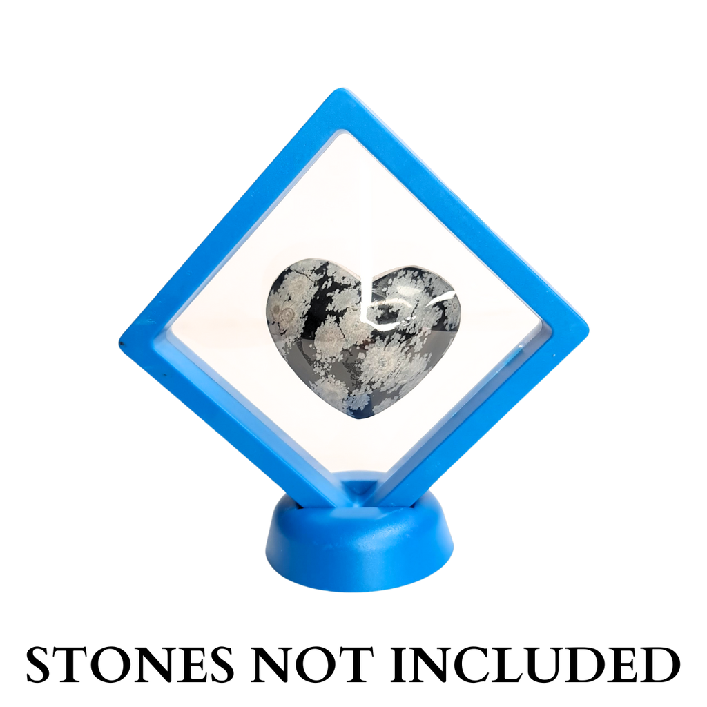 9cm Medium Square Floating Display Stand - Blue