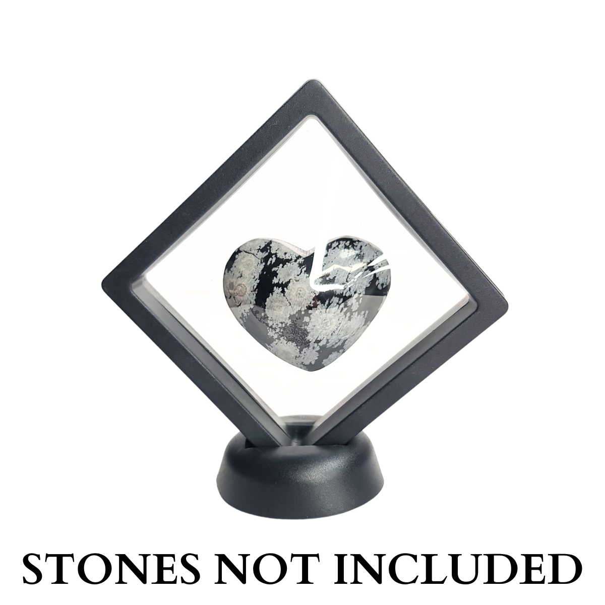 9cm Medium Square Floating Display Stand - Black