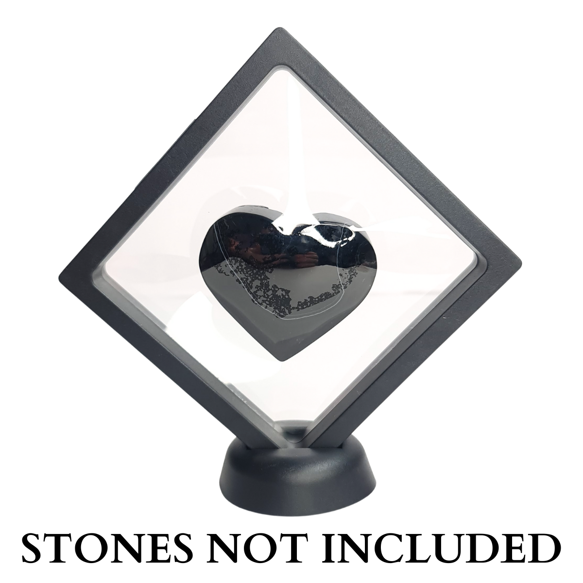 11cm Large Square Floating Display Stand - Black