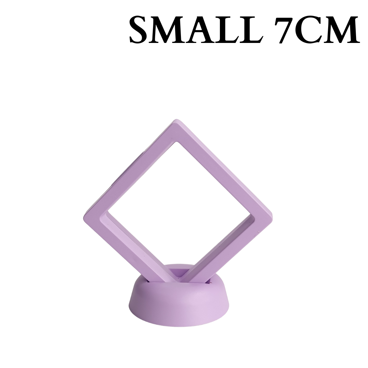 7cm Small Square Floating Display Stand - Purple