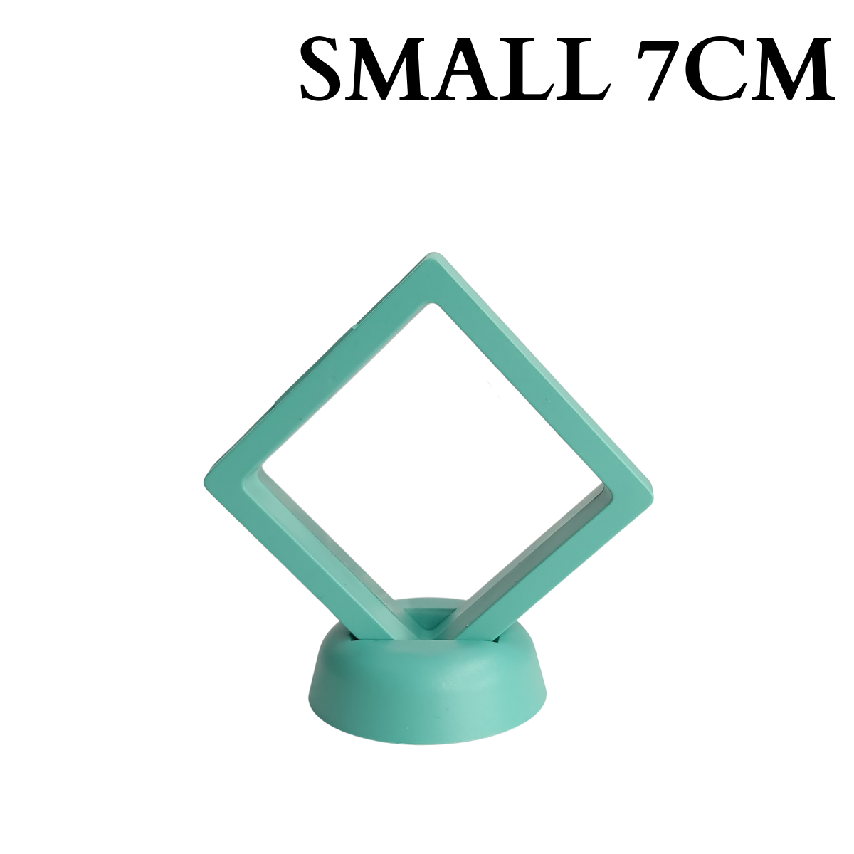 7cm Small Square Floating Display Stand - Turquoise