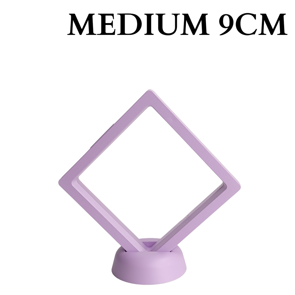 9cm Medium Square Floating Display Stand - Purple