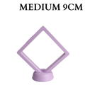 9cm Medium Square Floating Display Stand - Purple