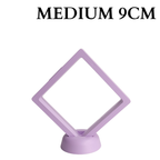 9cm Medium Square Floating Display Stand - Purple