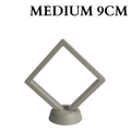 9cm Medium Square Floating Display Stand - Grey