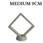 9cm Medium Square Floating Display Stand - Grey