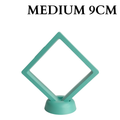 9cm Medium Square Floating Display Stand - Turquoise
