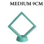 9cm Medium Square Floating Display Stand - Turquoise