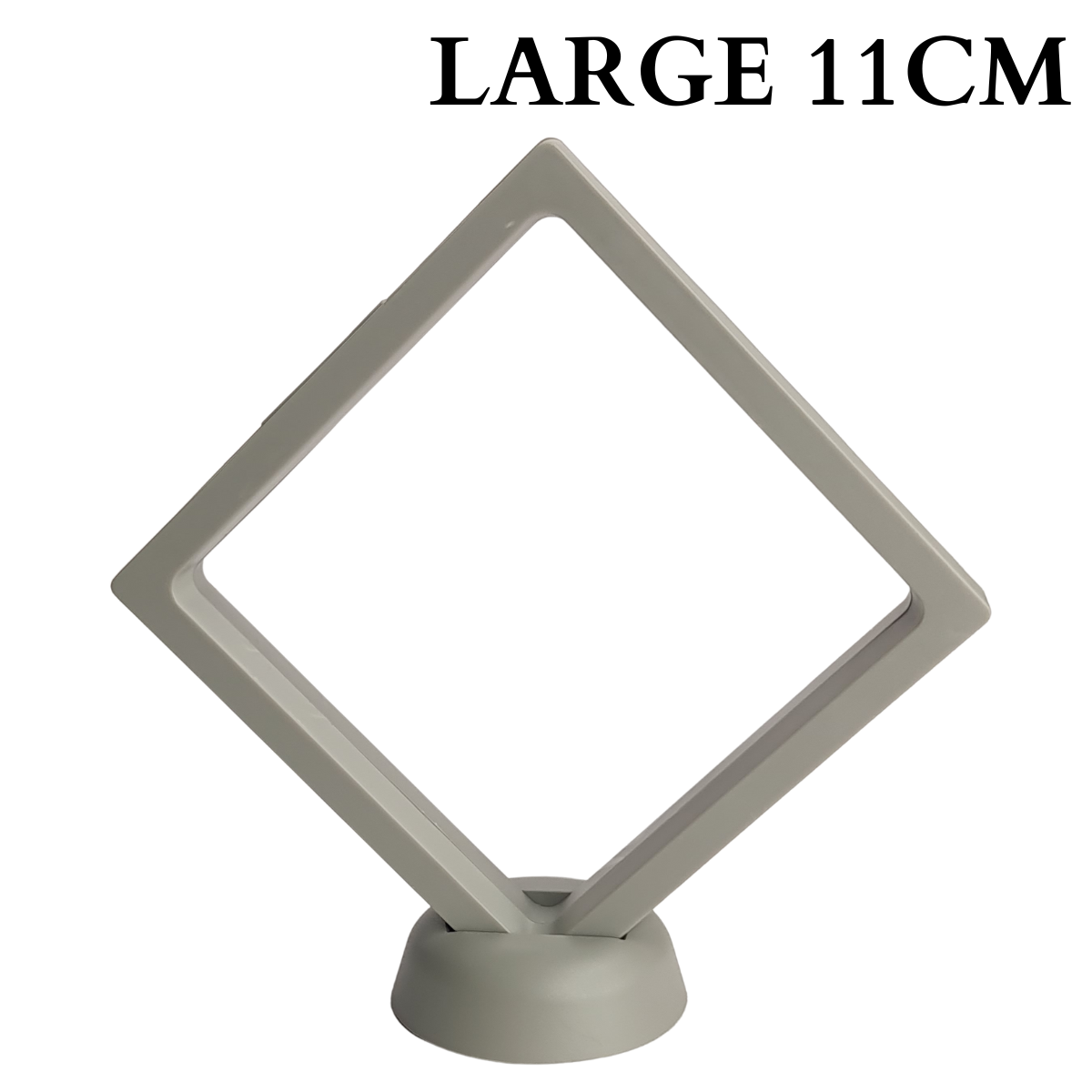 11cm Large Square Floating Display Stand - Grey