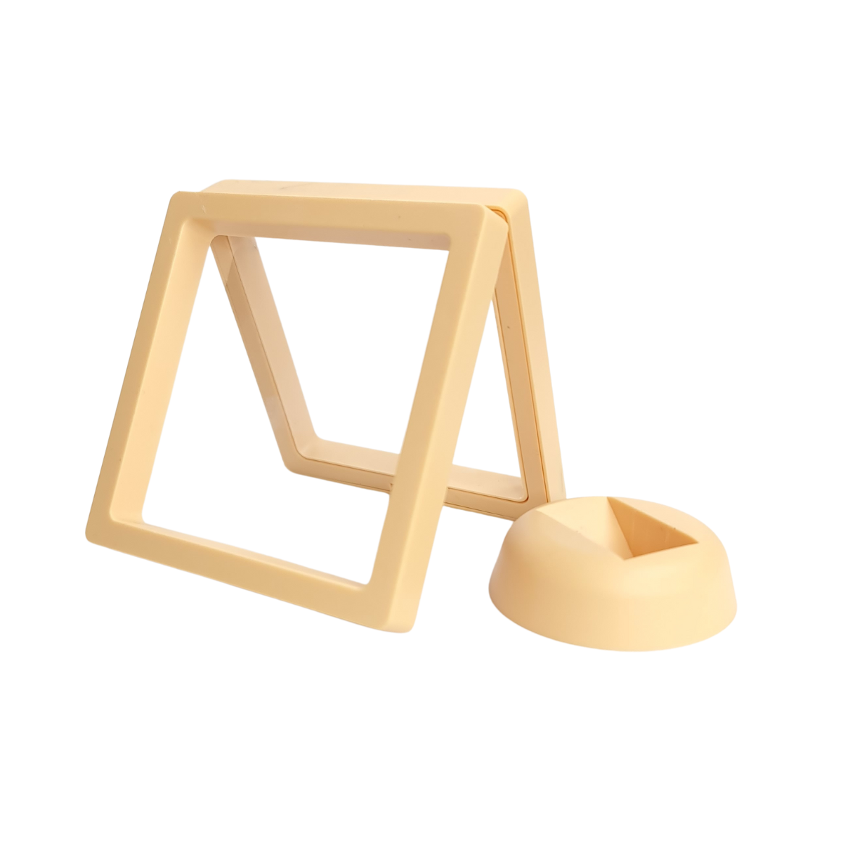 9cm Medium Square Floating Display Stand - Yellow