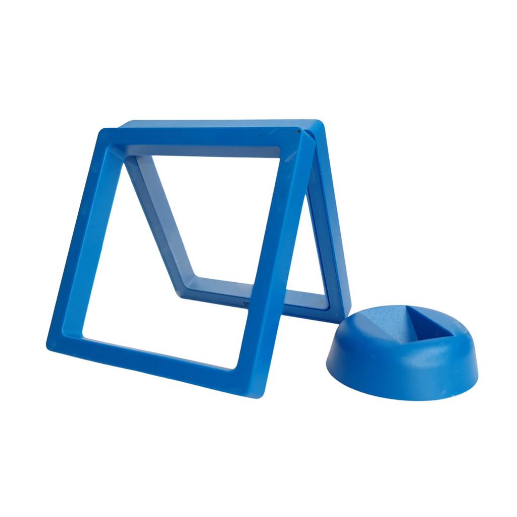 9cm Medium Square Floating Display Stand - Blue