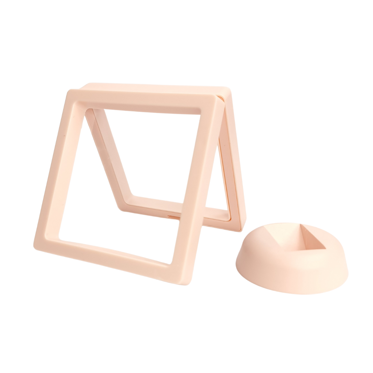 9cm Medium Square Floating Display Stand - Apricot