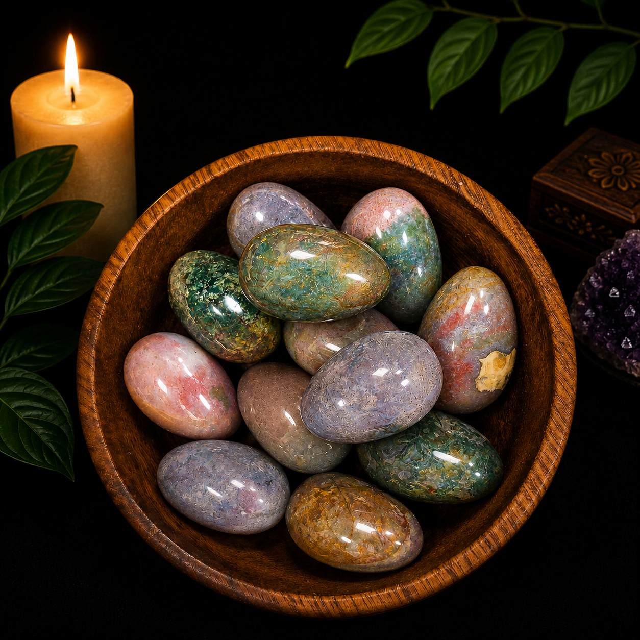 3cm Gemstone Egg - Ocean Jasper