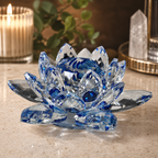 12cm Dark Blue Glass Lotus
