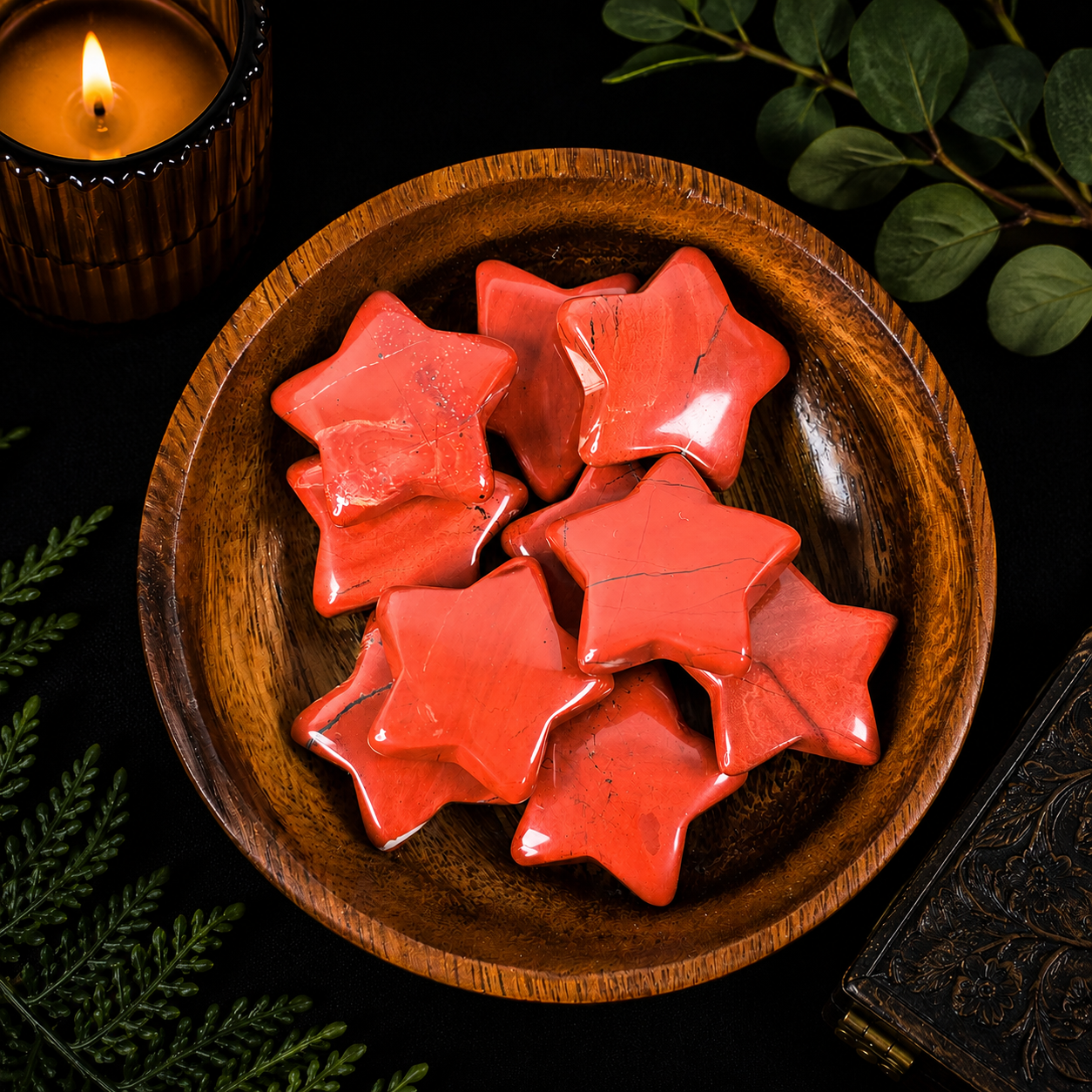 3cm Gemstone Star - Red Jasper