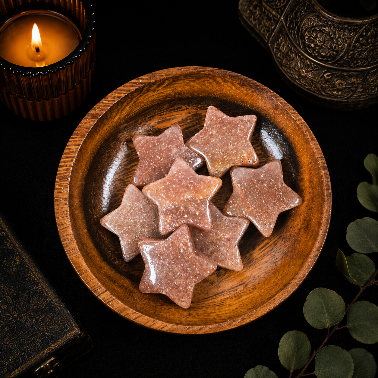 3cm Gemstone Star - Strawberry Quartz