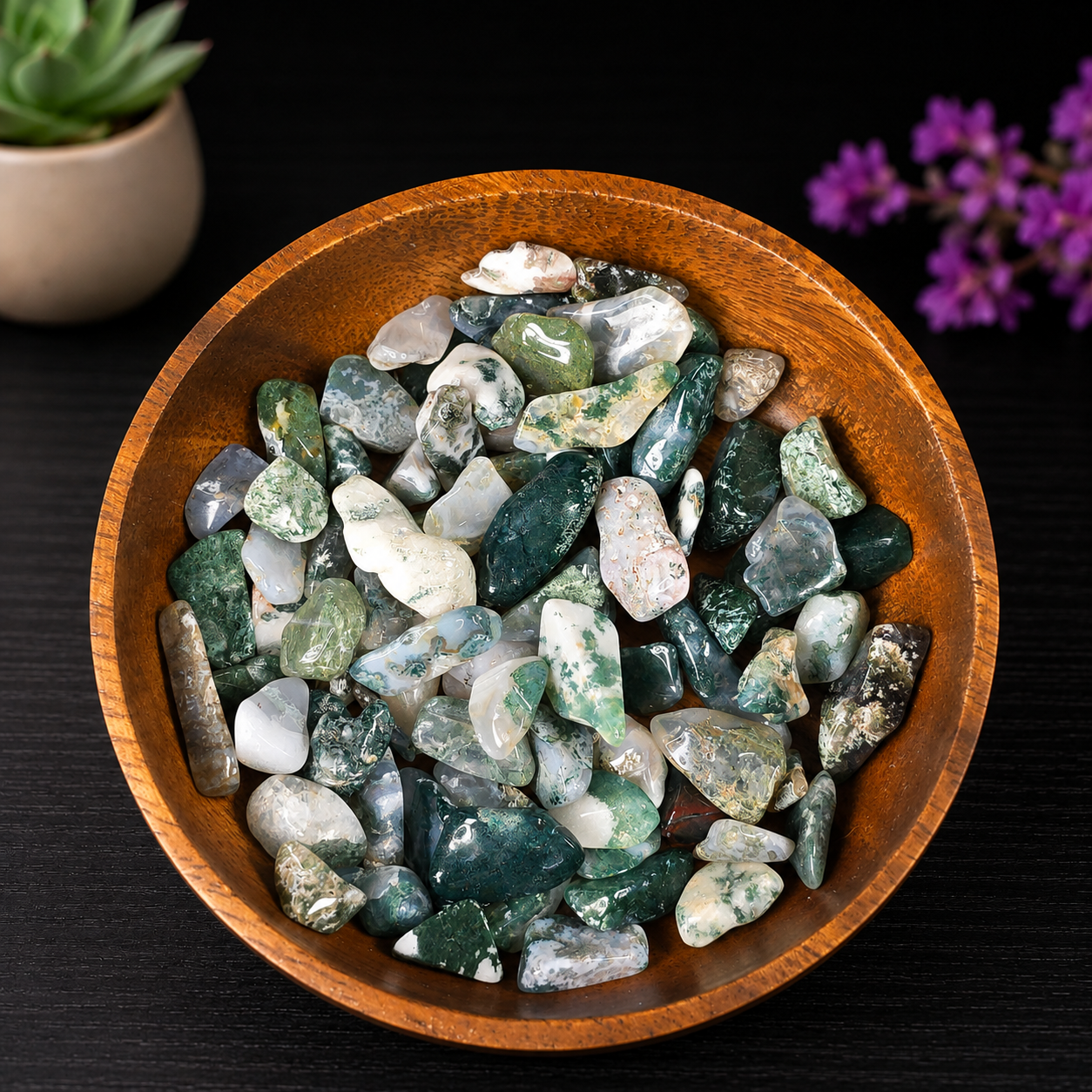 Gemstone Chips 100g - Moss Agate