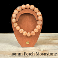 10mm Peach Moonstone Gemstone Bracelet
