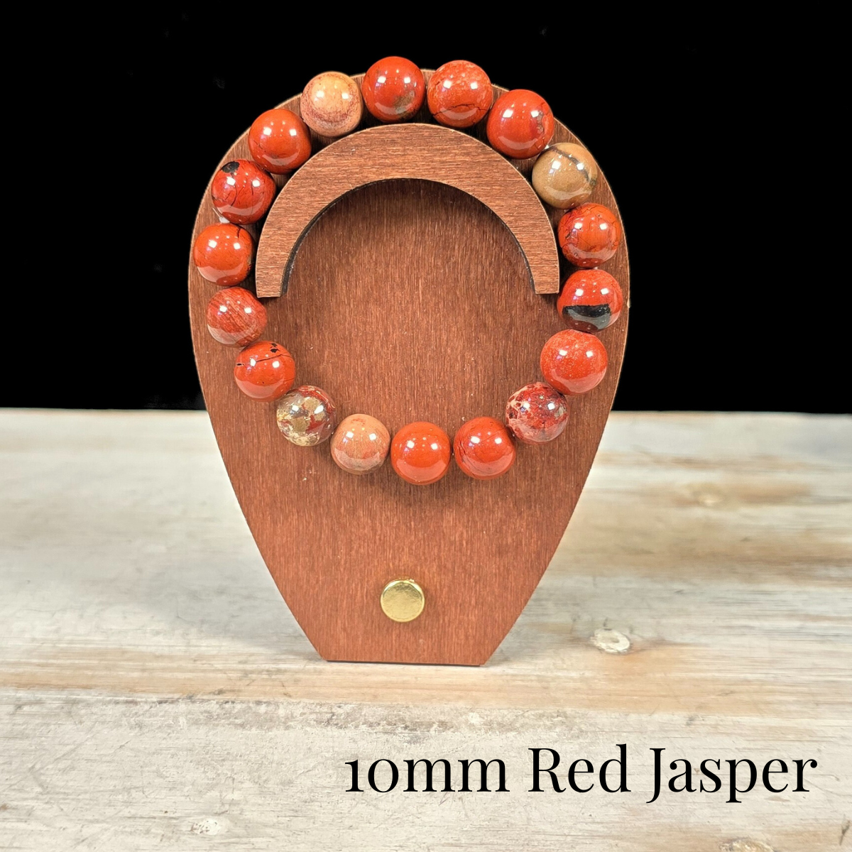 10mm Red Jasper Gemstone Bracelet