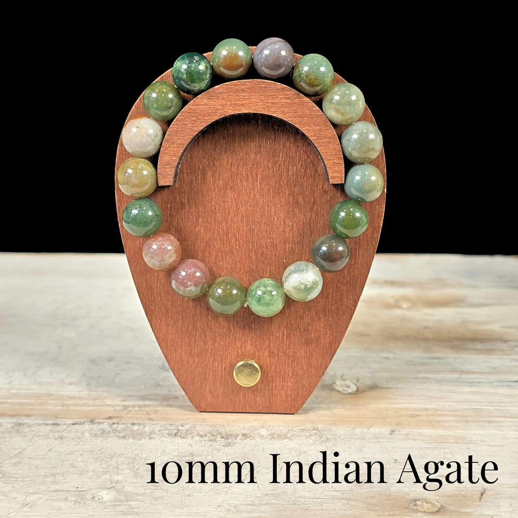 10mm Indian Agate Gemstone Bracelet