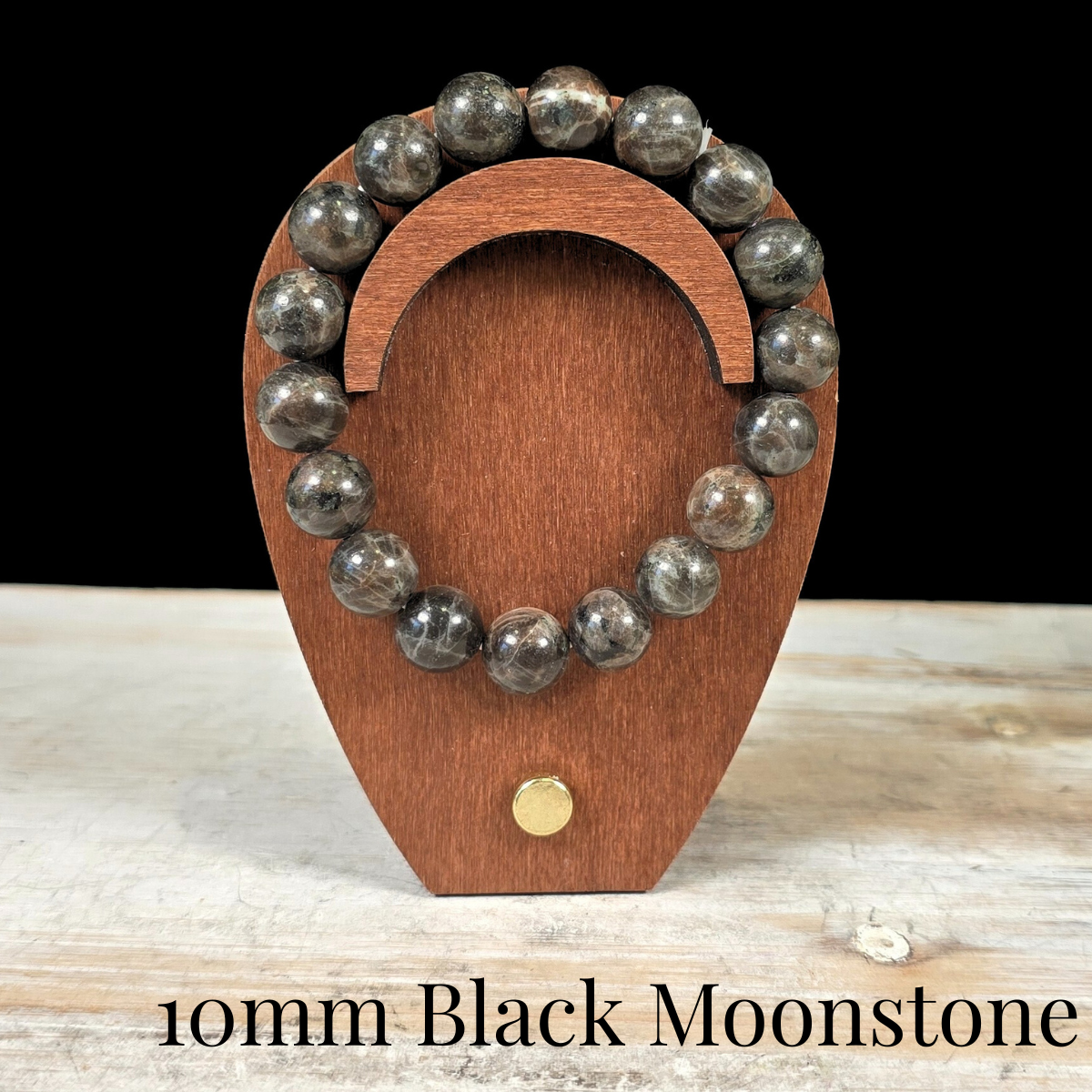 10mm Black Moonstone Gemstone Bracelet