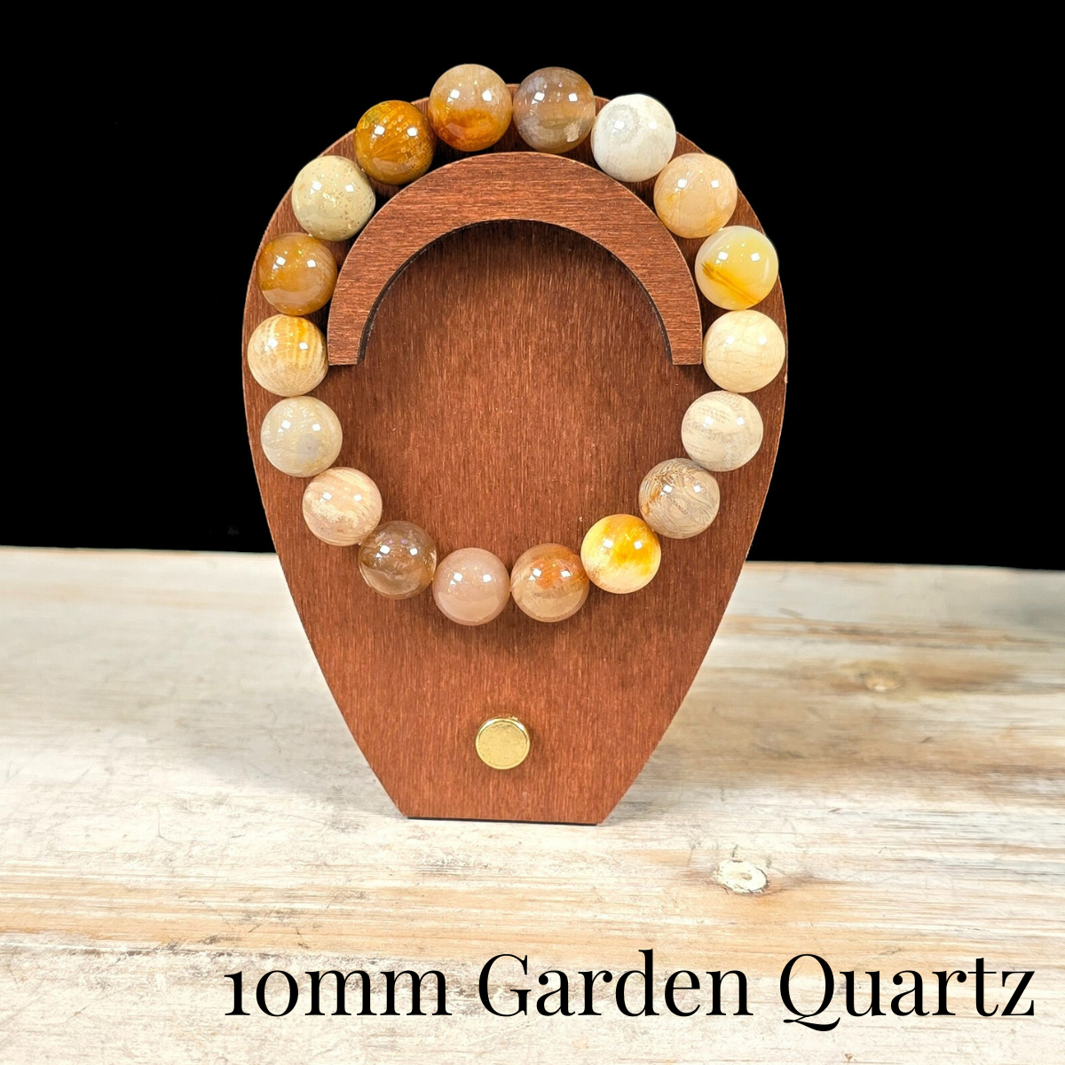 10mm Garden Quartz Gemstone Bracelet