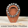 10mm Snowflake Obsidian Gemstone Bracelet