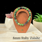 8mm Ruby Zoisite Gemstone Bracelet