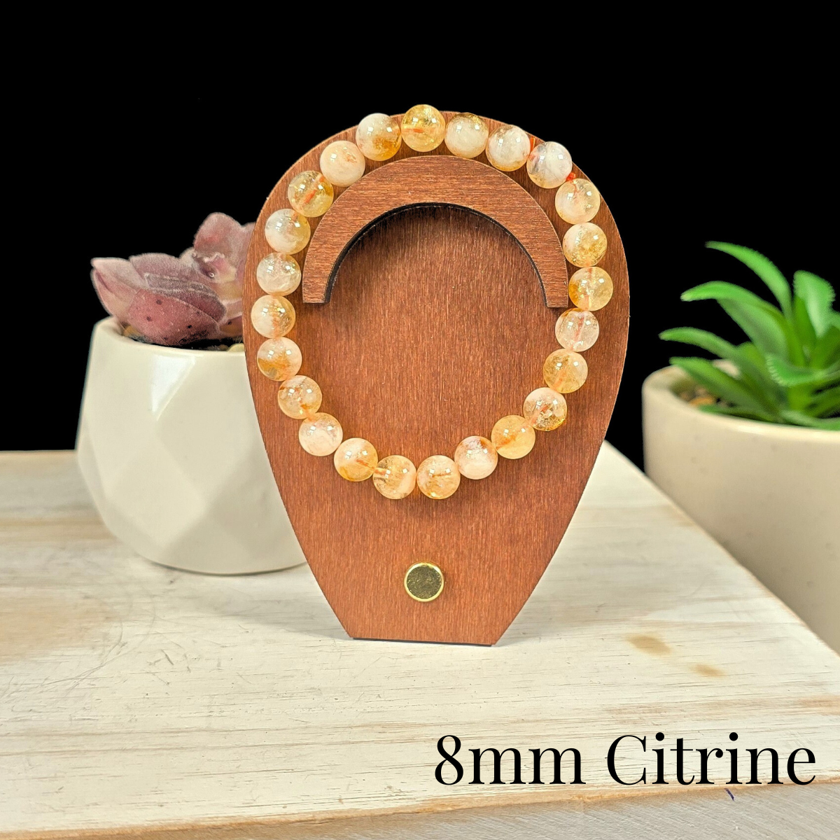 8mm Citrine Gemstone Bracelet