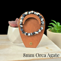 8mm Orca Agate Gemstone Bracelet