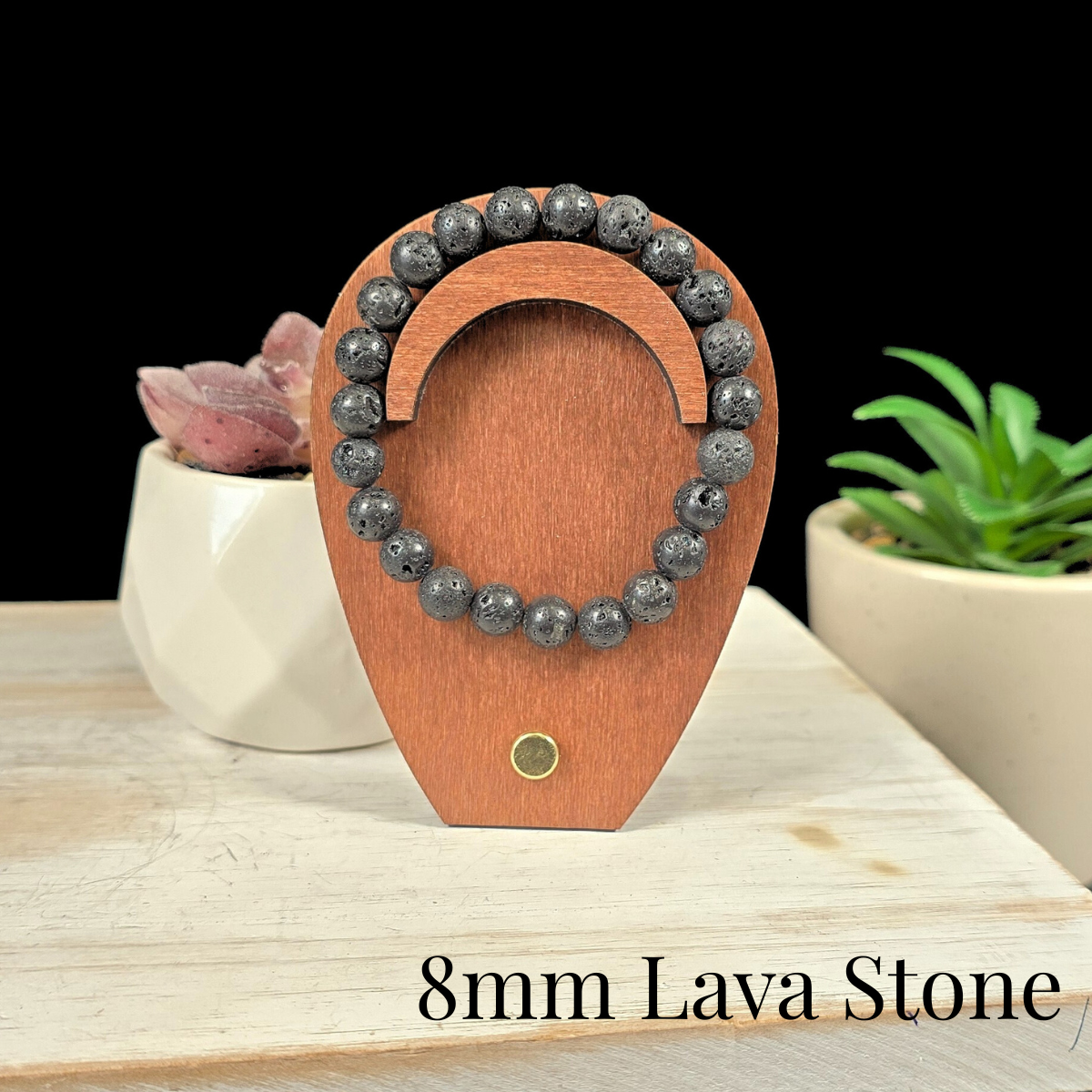 8mm Lava Stone Gemstone Bracelet