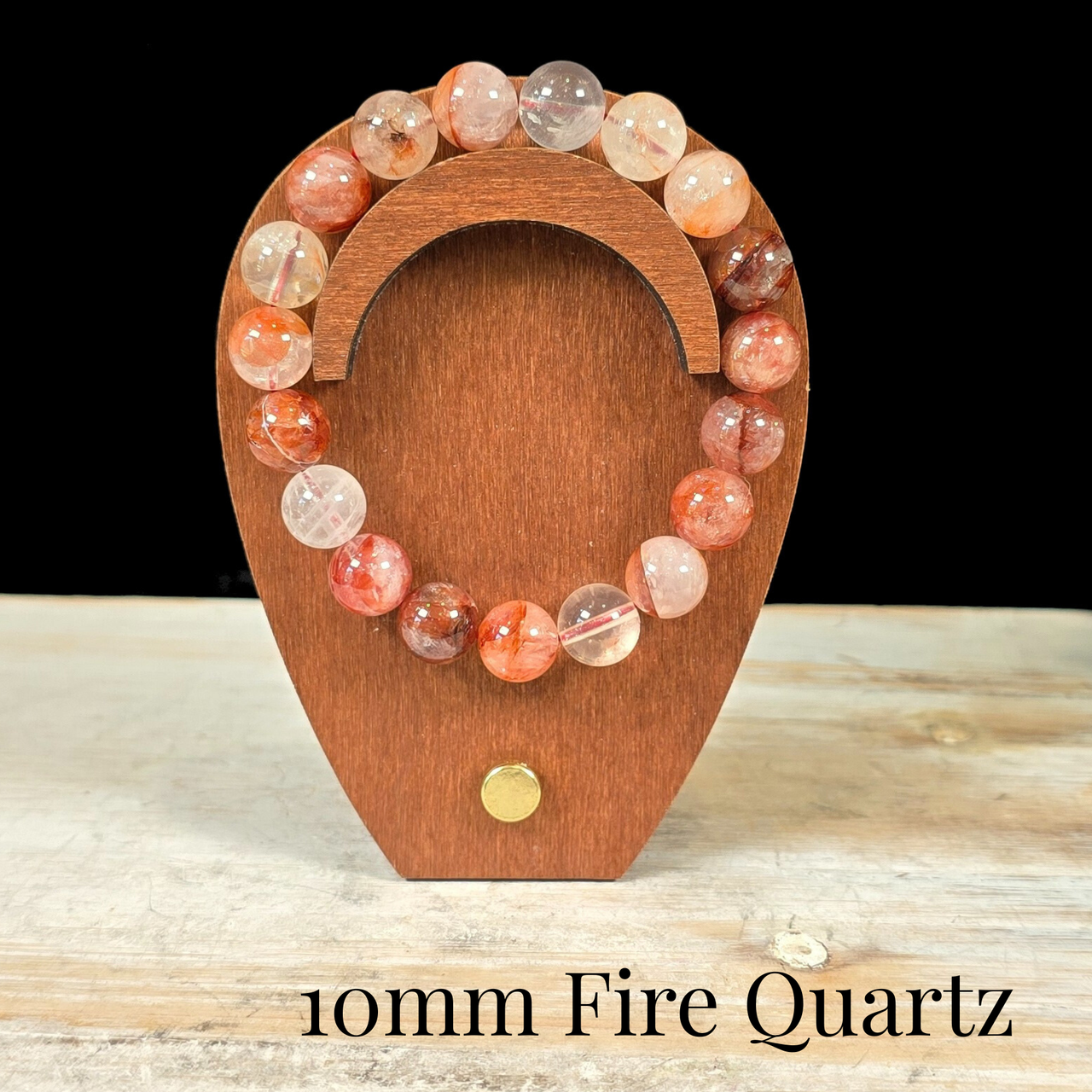 10mm Fire Quartz Gemstone Bracelet