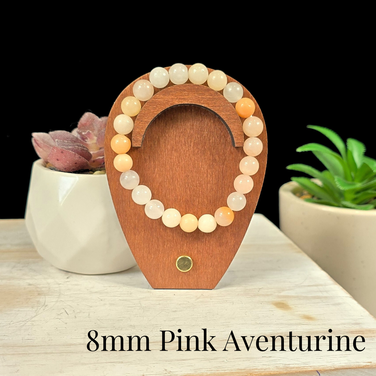 8mm Pink Aventurine Gemstone Bracelet