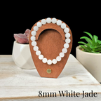 8mm White Jade Gemstone Bracelet