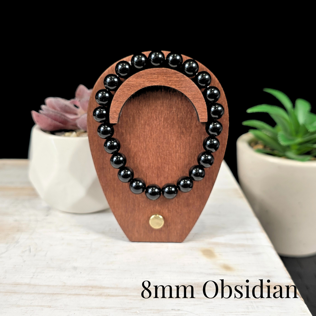 8mm Obsidian Gemstone Bracelet