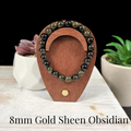 8mm Gold Sheen Obsidian Gemstone Bracelet