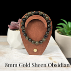 8mm Gold Sheen Obsidian Gemstone Bracelet