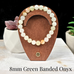 8mm Green Banded Onyx Gemstone Bracelet
