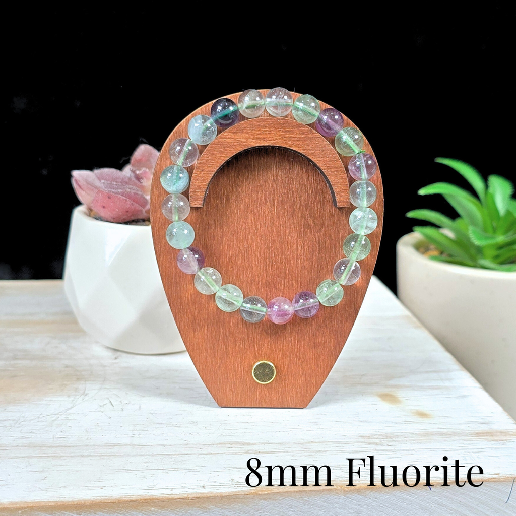 8mm Fluorite Gemstone Bracelet