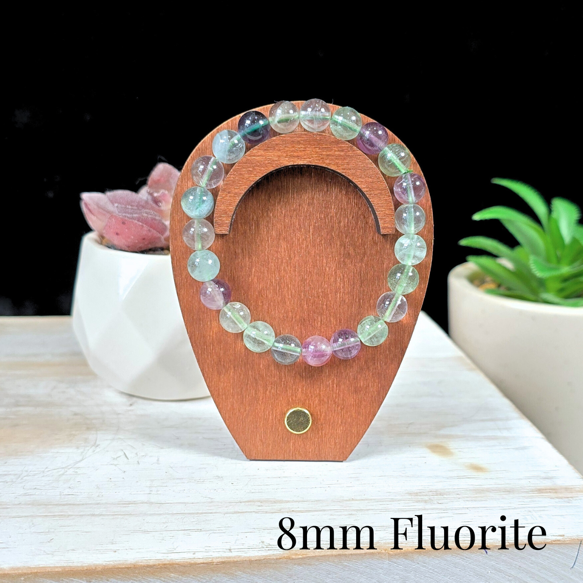 8mm Fluorite Gemstone Bracelet