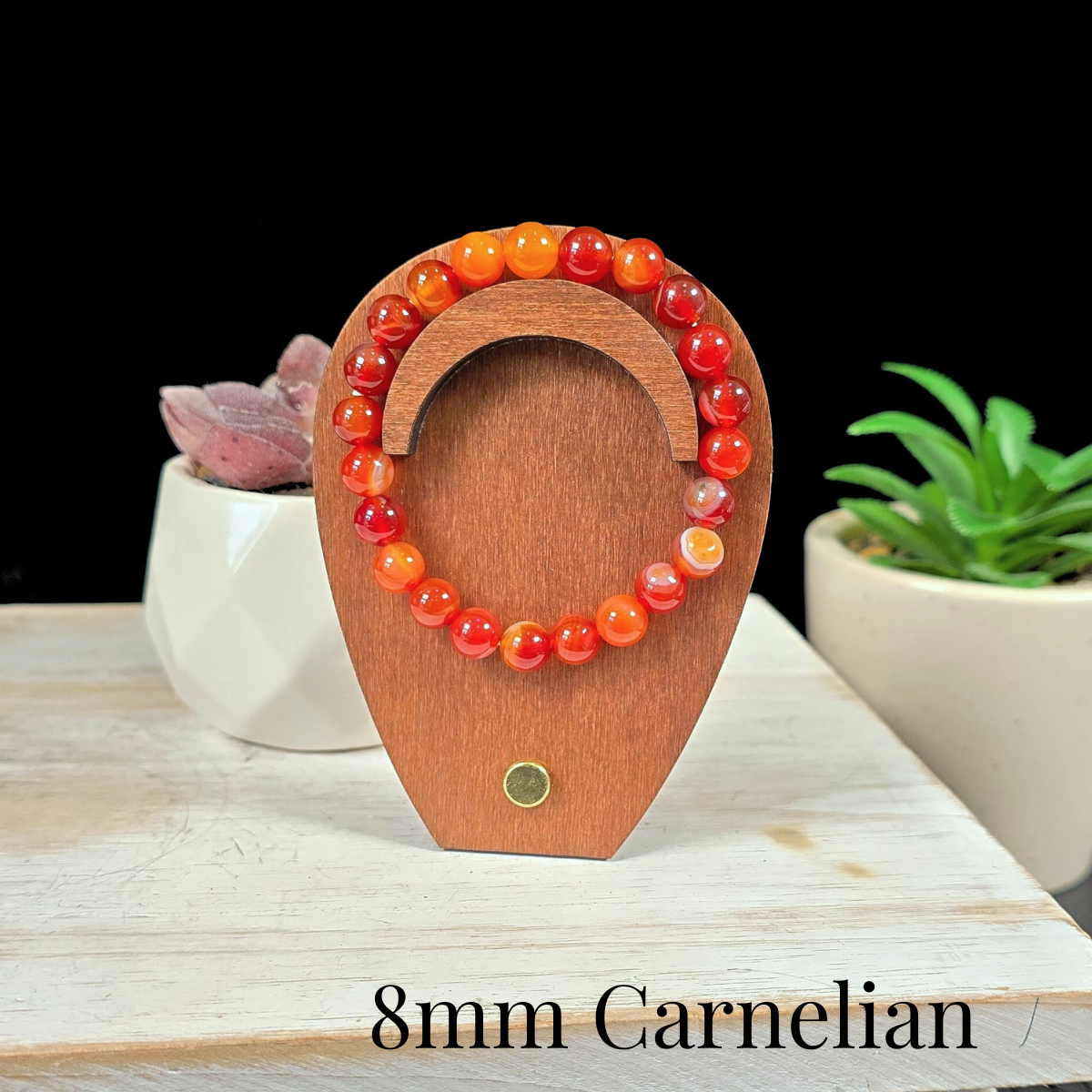 8mm Carnelian Gemstone Bracelet