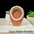 8mm White Howlite Gemstone Bracelet