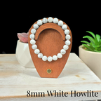 8mm White Howlite Gemstone Bracelet