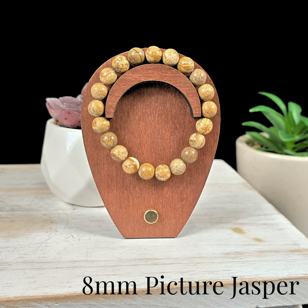 8mm Picture Jasper Gemstone Bracelet