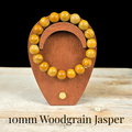 10mm Woodgrain Jasper Gemstone Bracelet