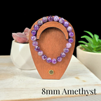 8mm Amethyst Gemstone Bracelet