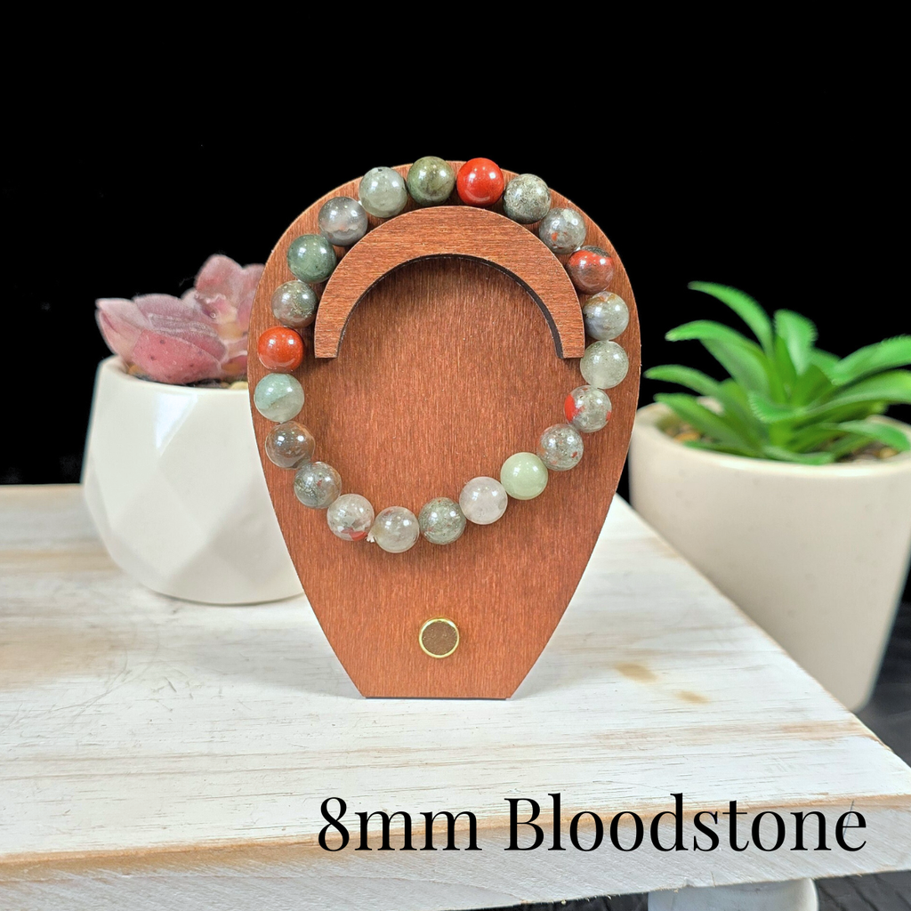 8mm Bloodstone Gemstone Bracelet