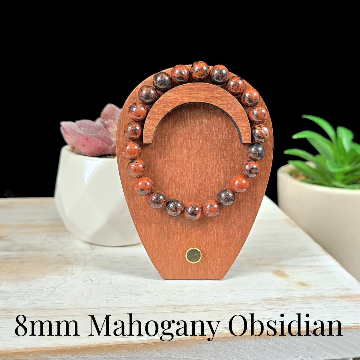 8mm Mahogany Obsidian Gemstone Bracelet